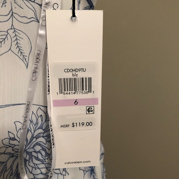NWT  Calvin Klein floral chiffon dress. Si… - Picture 6 of 7